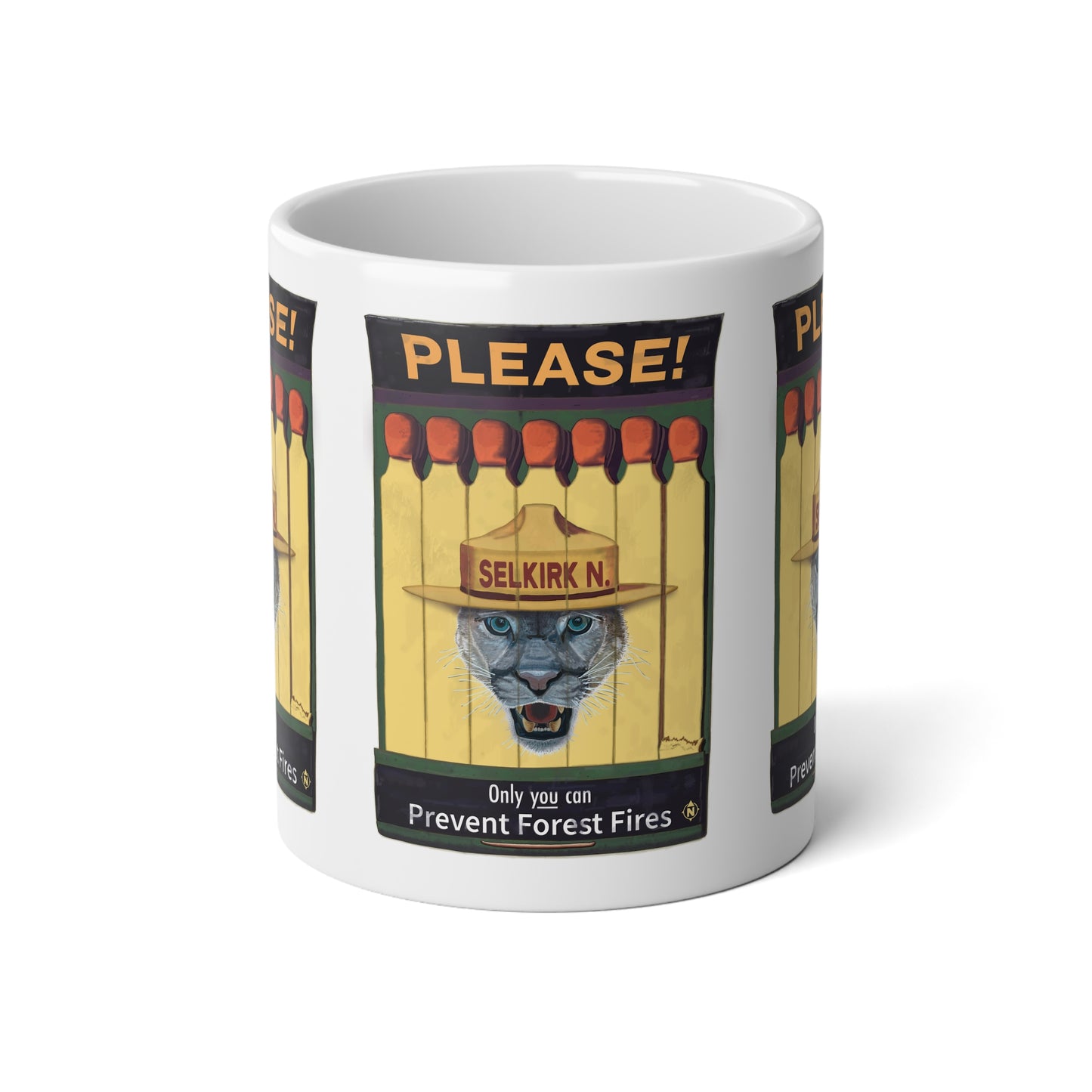 Vintage Selkirk Tommy Matchbook | Prevent Forest Fires PSA - 20 oz. Jumbo Coffee Mug