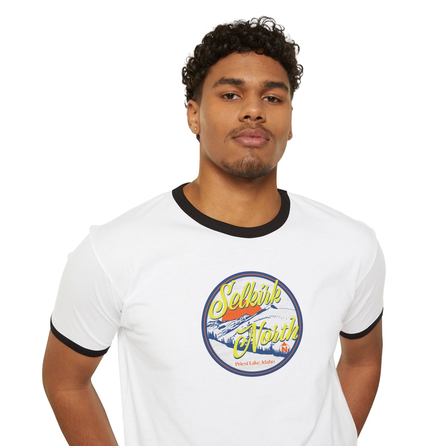 Selkirk Crest Trekker - Unisex Cotton Ringer T-Shirt