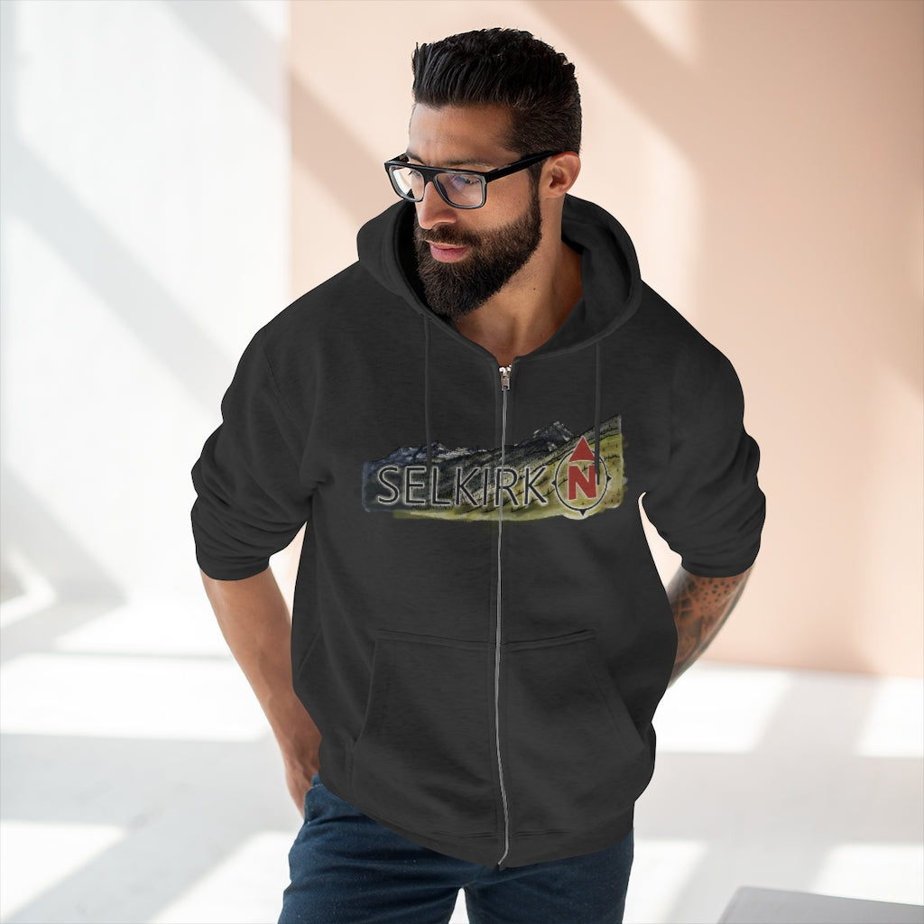 Selkirk Crest Watercolor - Unisex Premium Full Zip Hoodie