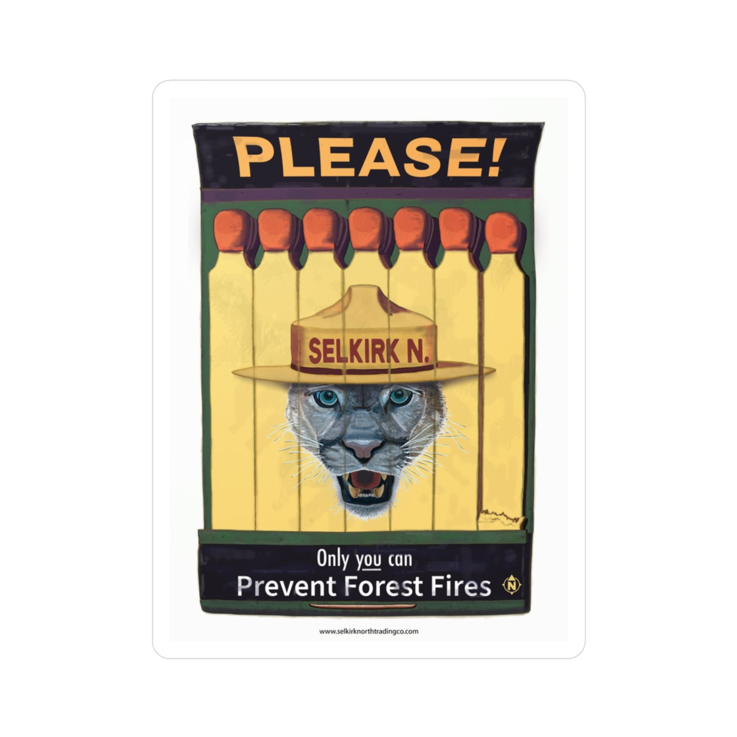 Selkirk Tommy Prevent Forest Fires | Vintage Matchbook –  Kiss-Cut Vinyl Sticker