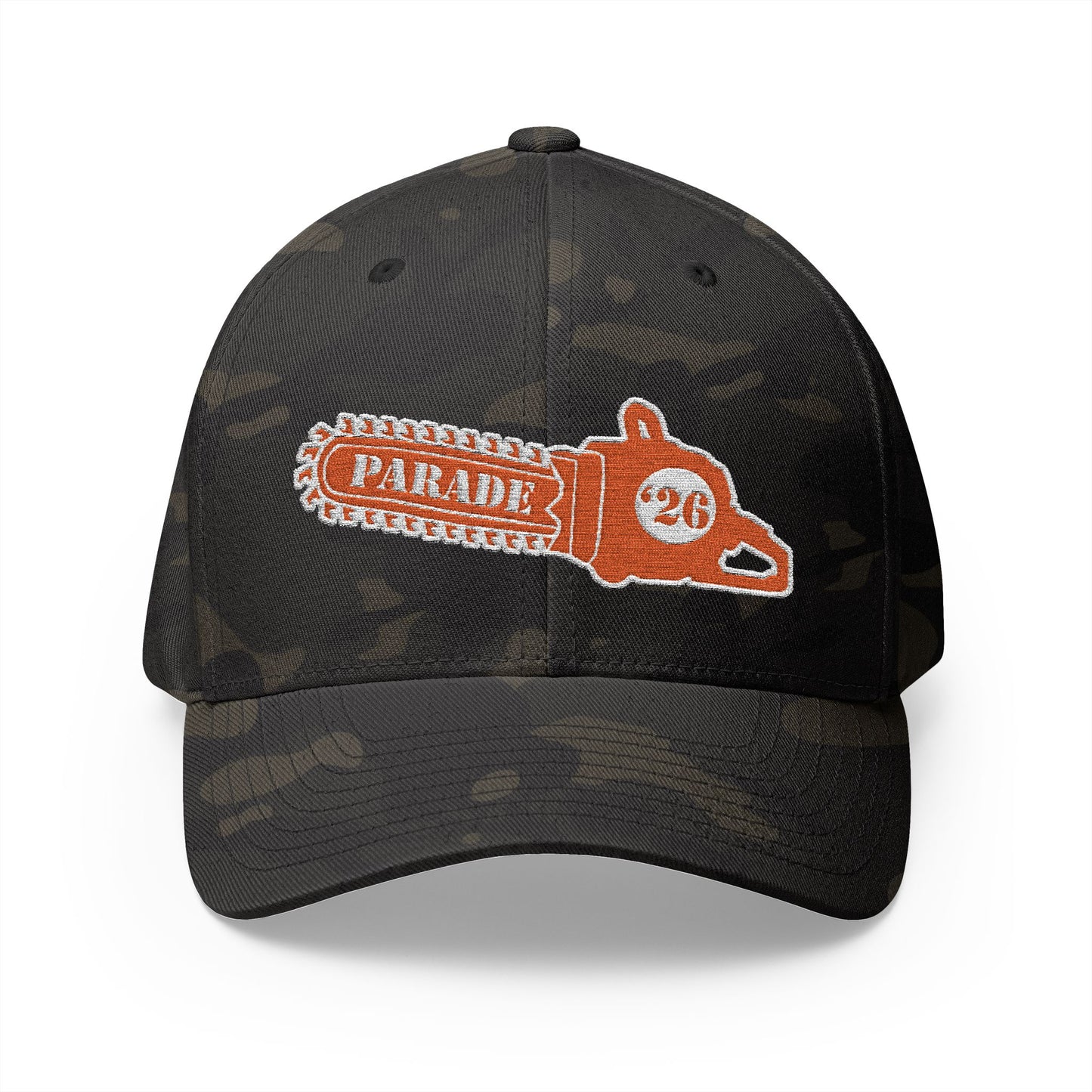 Chainsaw Icon Embroidered - Flexfit Creamsicle Logo Cap