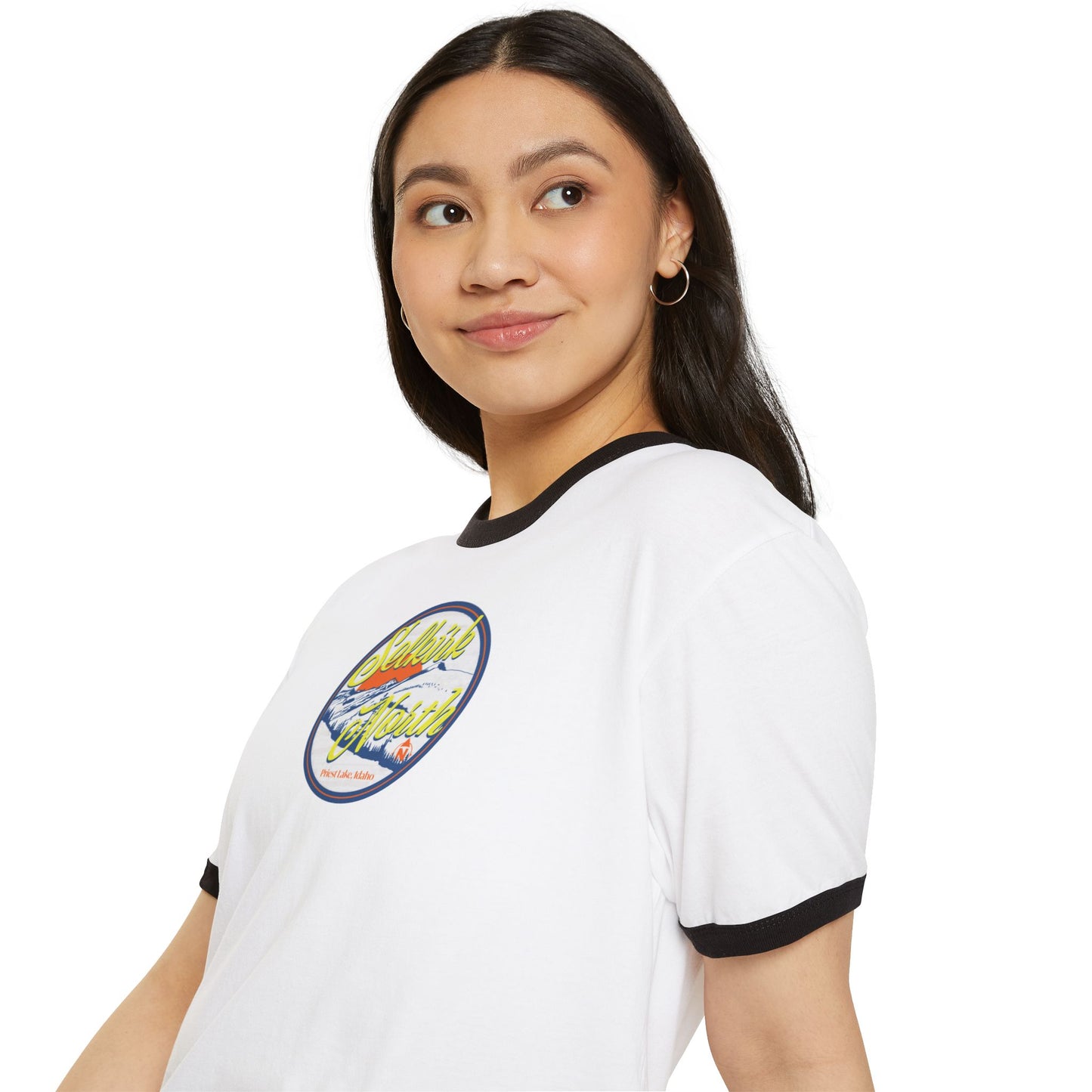 Selkirk Crest Trekker - Unisex Cotton Ringer T-Shirt