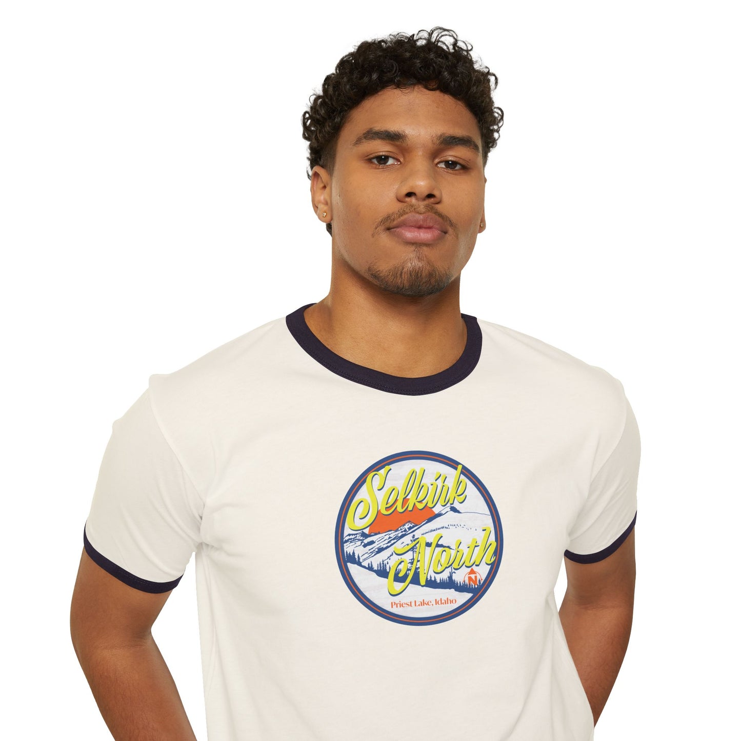 Selkirk Crest Trekker - Unisex Cotton Ringer T-Shirt