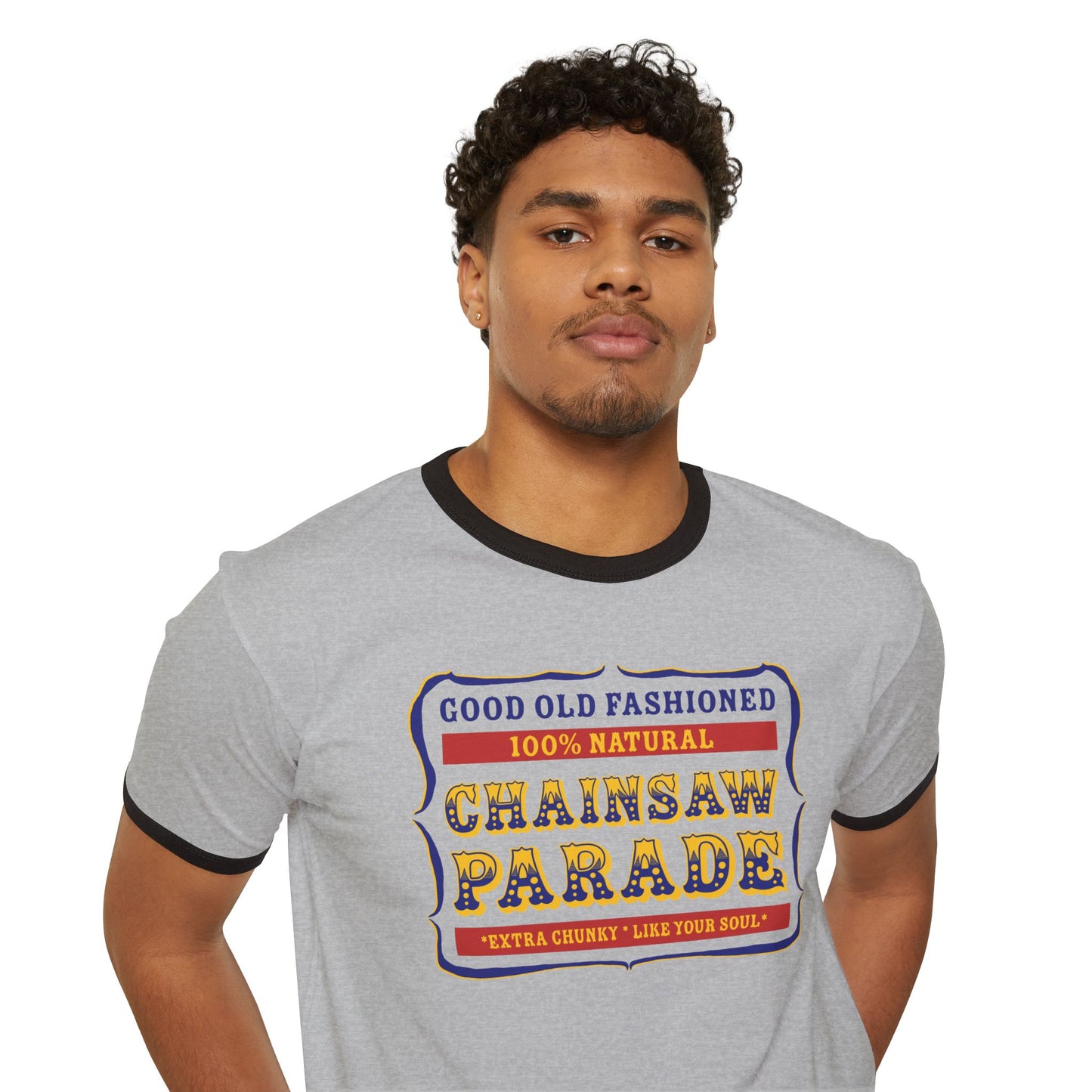 100% Natural PB Label - Unisex Cotton Ringer T-Shirt