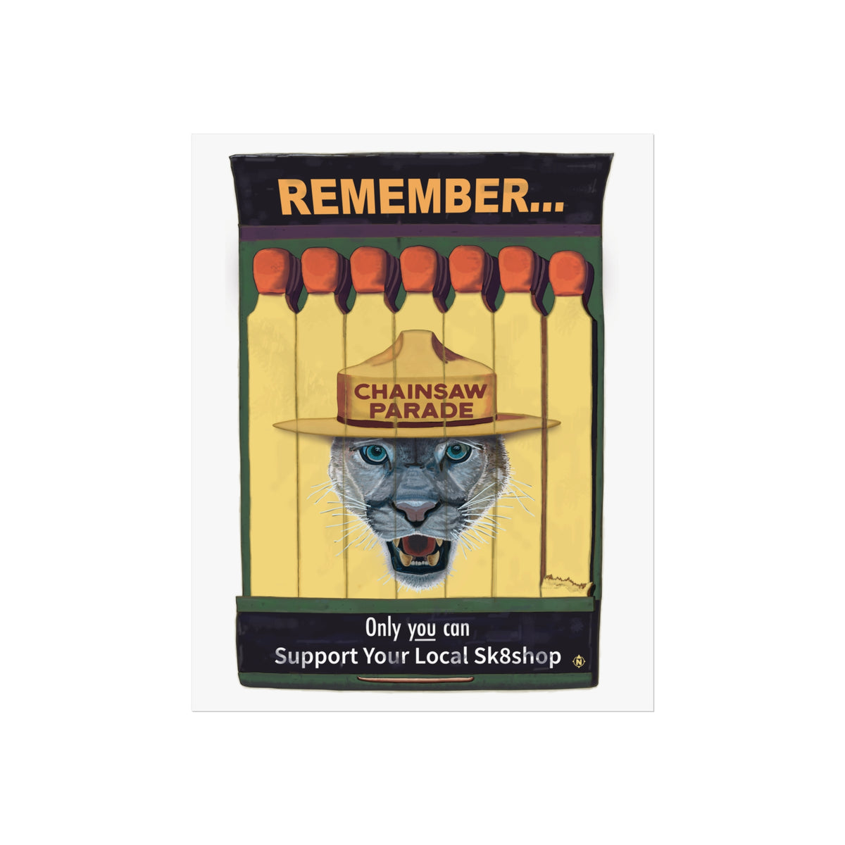 Only You Can Support Your Local | Vintage Matchbook PSA - Fine Art Posters