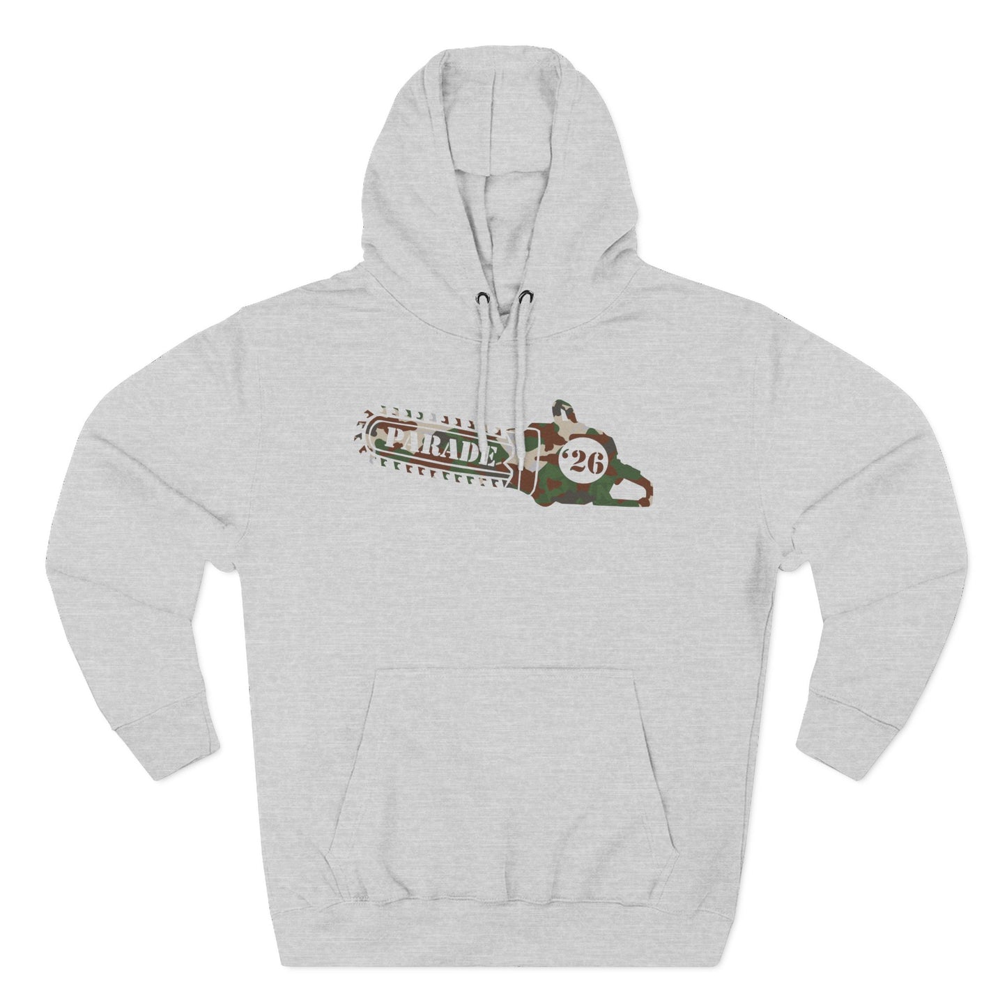 Chainsaw Icon | Stealthy Camo Logo  — Fleece Thee-Panel Pullover Hoodie