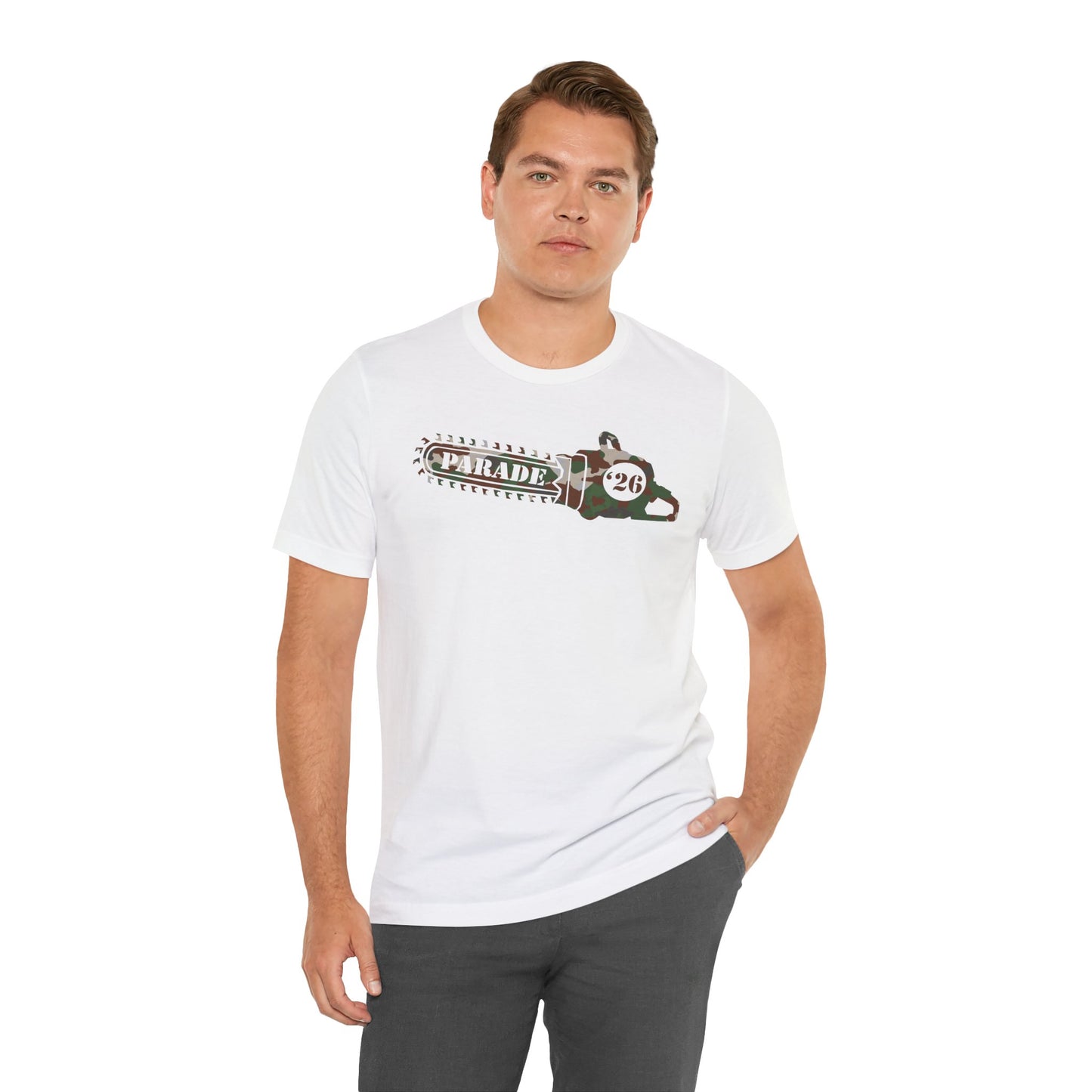 Chainsaw Icon | Camo Logo - Unisex SS Tee