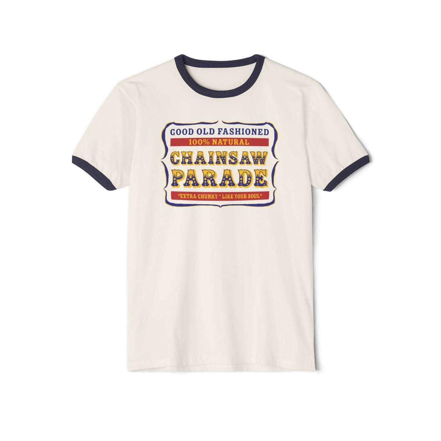 100% Natural PB Label - Unisex Cotton Ringer T-Shirt