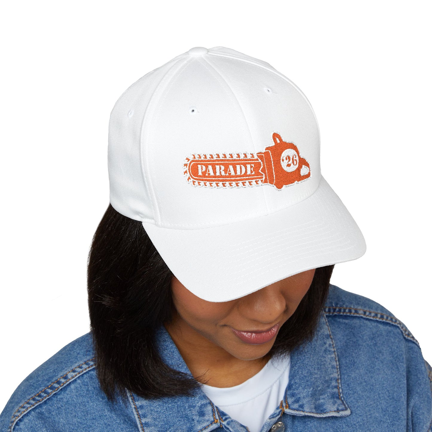 Chainsaw Icon Embroidered - Flexfit Creamsicle Logo Cap