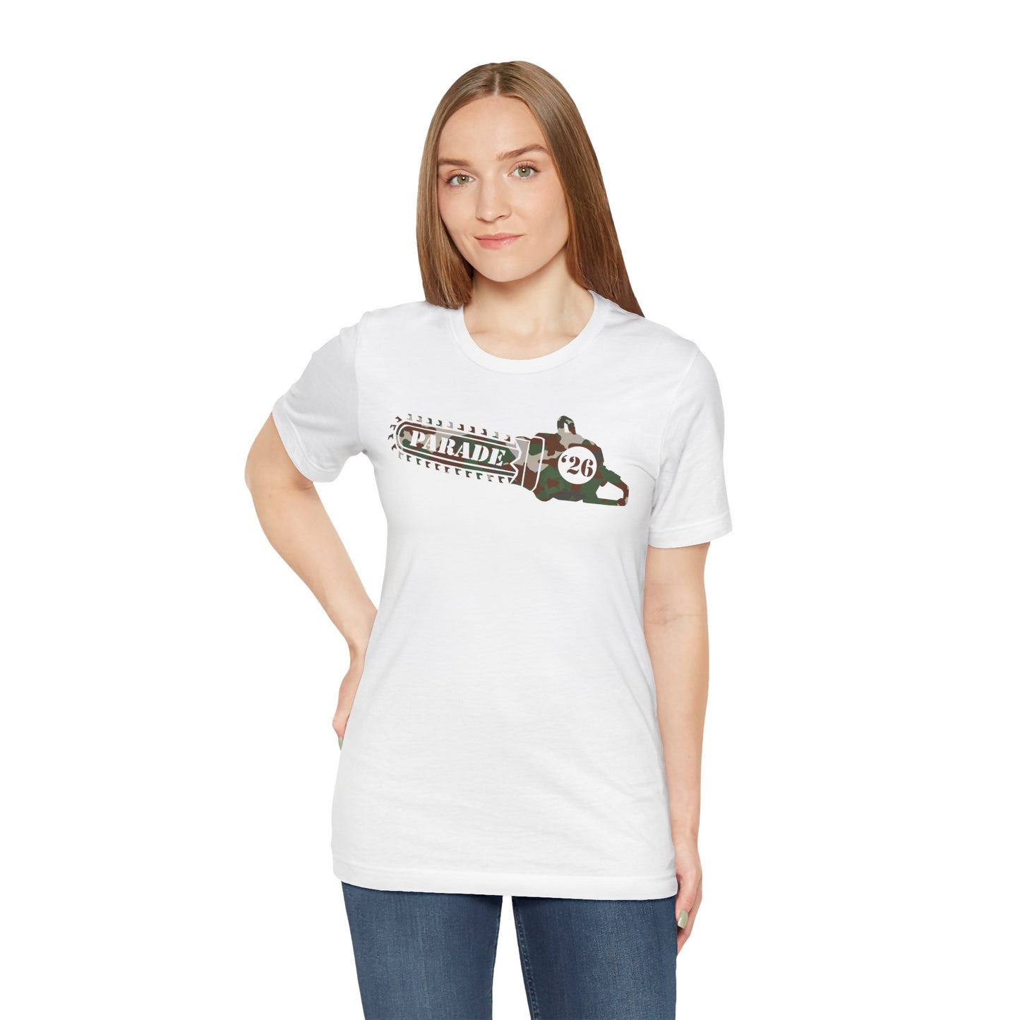 Chainsaw Icon | Camo Logo - Unisex SS Tee