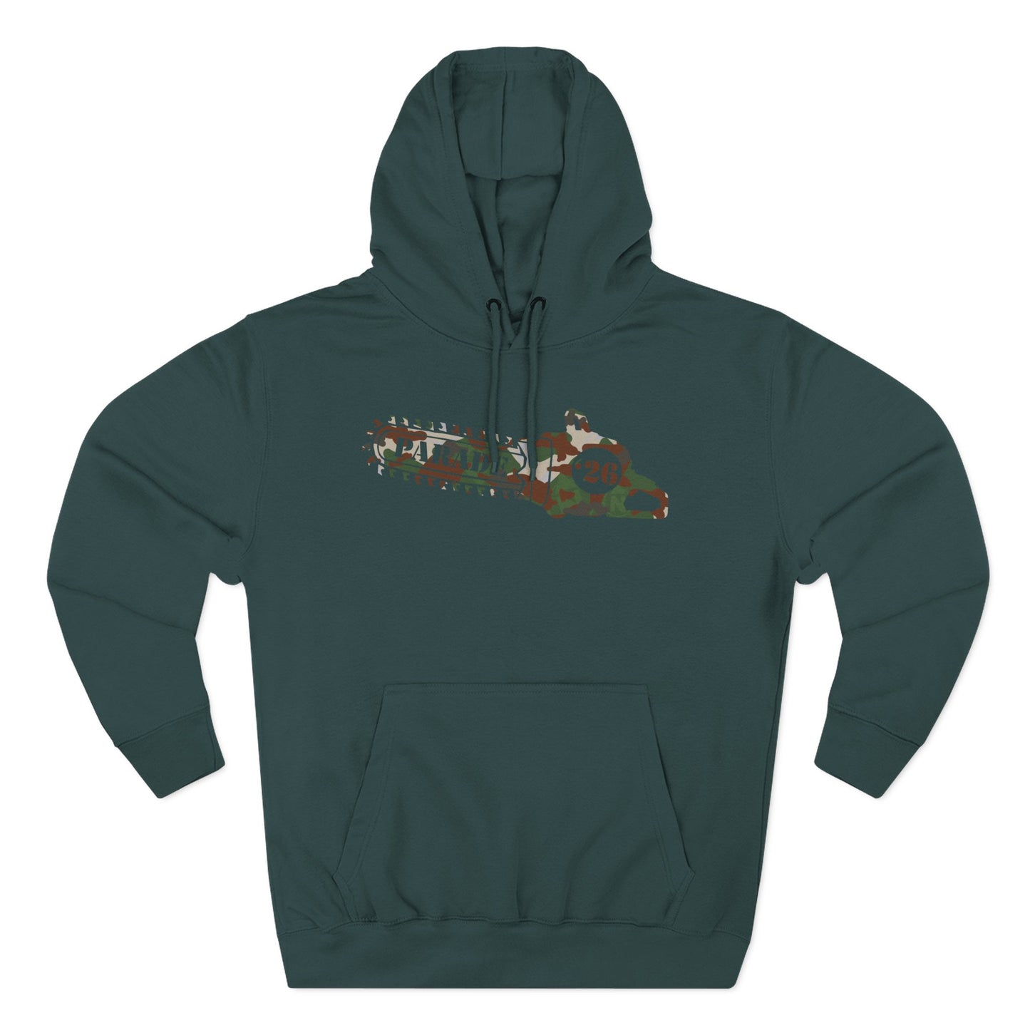 Chainsaw Icon | Stealthy Camo Logo  — Fleece Thee-Panel Pullover Hoodie