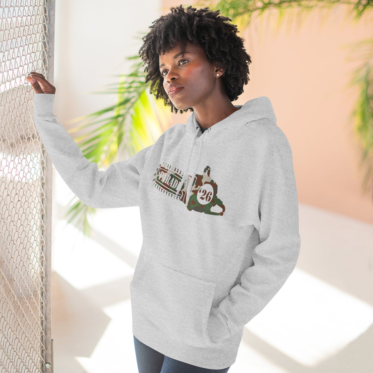 Chainsaw Icon | Stealthy Camo Logo  — Fleece Thee-Panel Pullover Hoodie