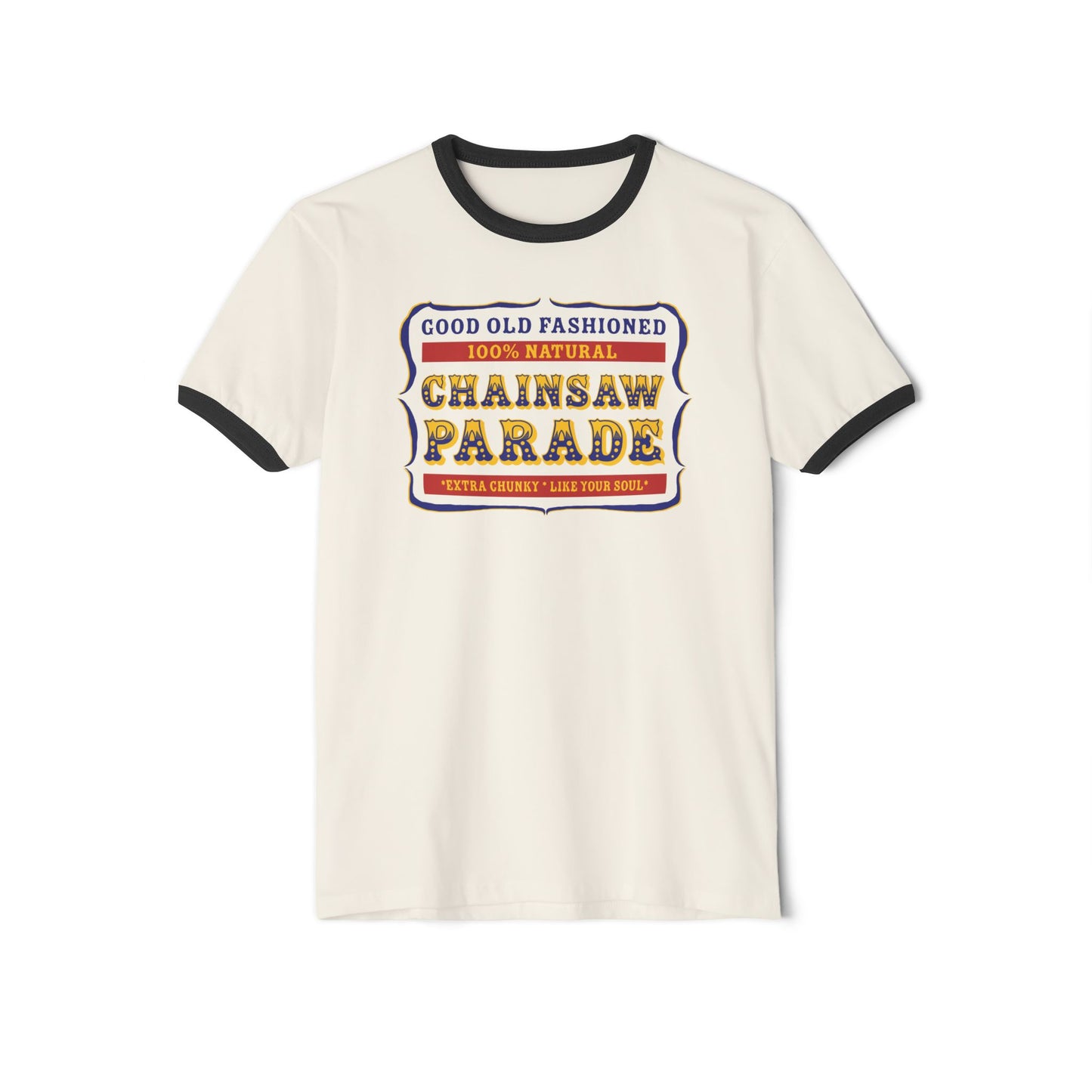 100% Natural PB Label - Unisex Cotton Ringer T-Shirt