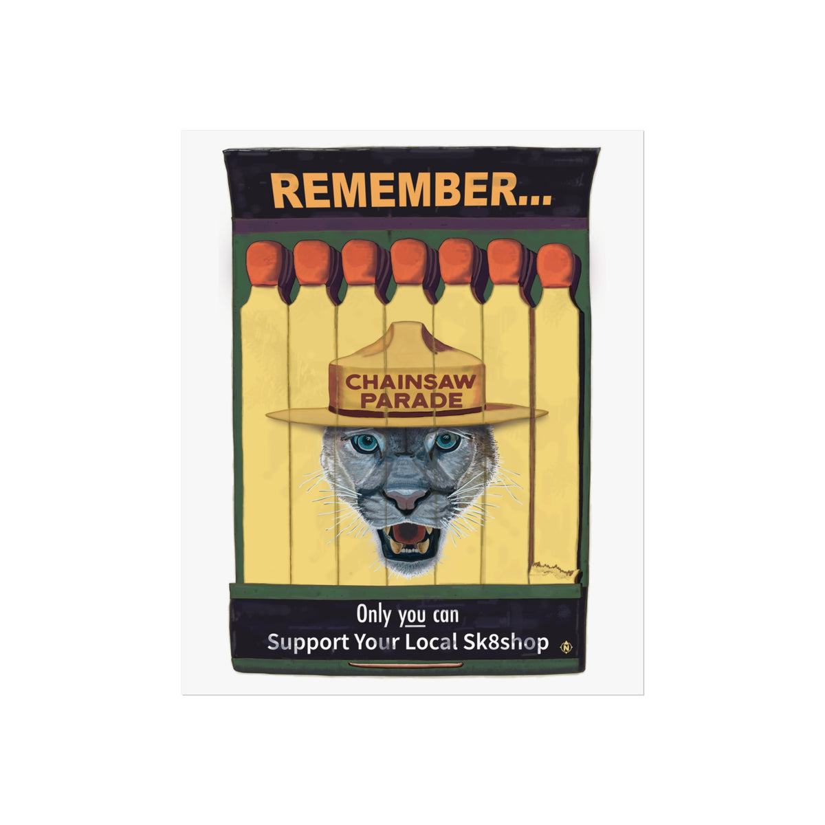 Only You Can Support Your Local | Vintage Matchbook PSA - Fine Art Posters