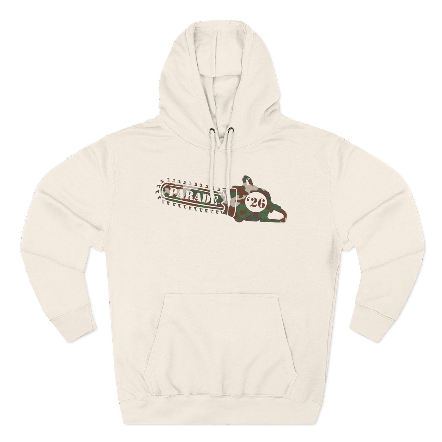 Chainsaw Icon | Stealthy Camo Logo  — Fleece Thee-Panel Pullover Hoodie