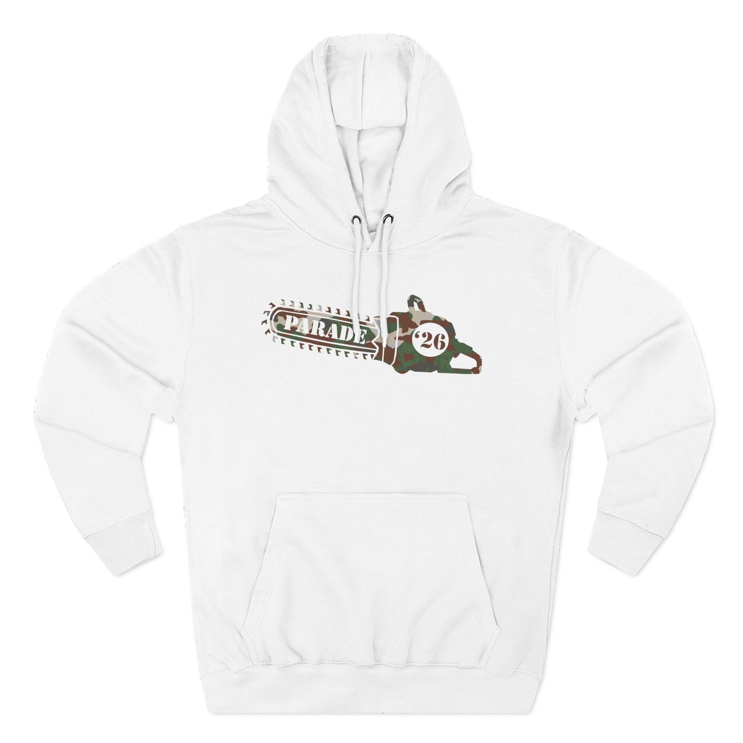 Chainsaw Icon | Stealthy Camo Logo  — Fleece Thee-Panel Pullover Hoodie