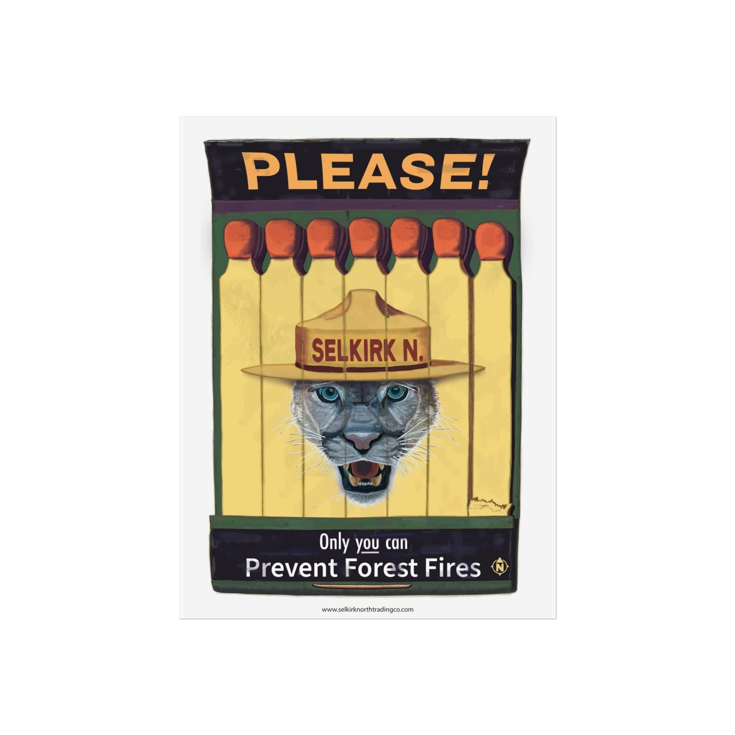 Selkirk Tommy Vintage Matchbook | Prevent Forest Fires — Fine Art Poster