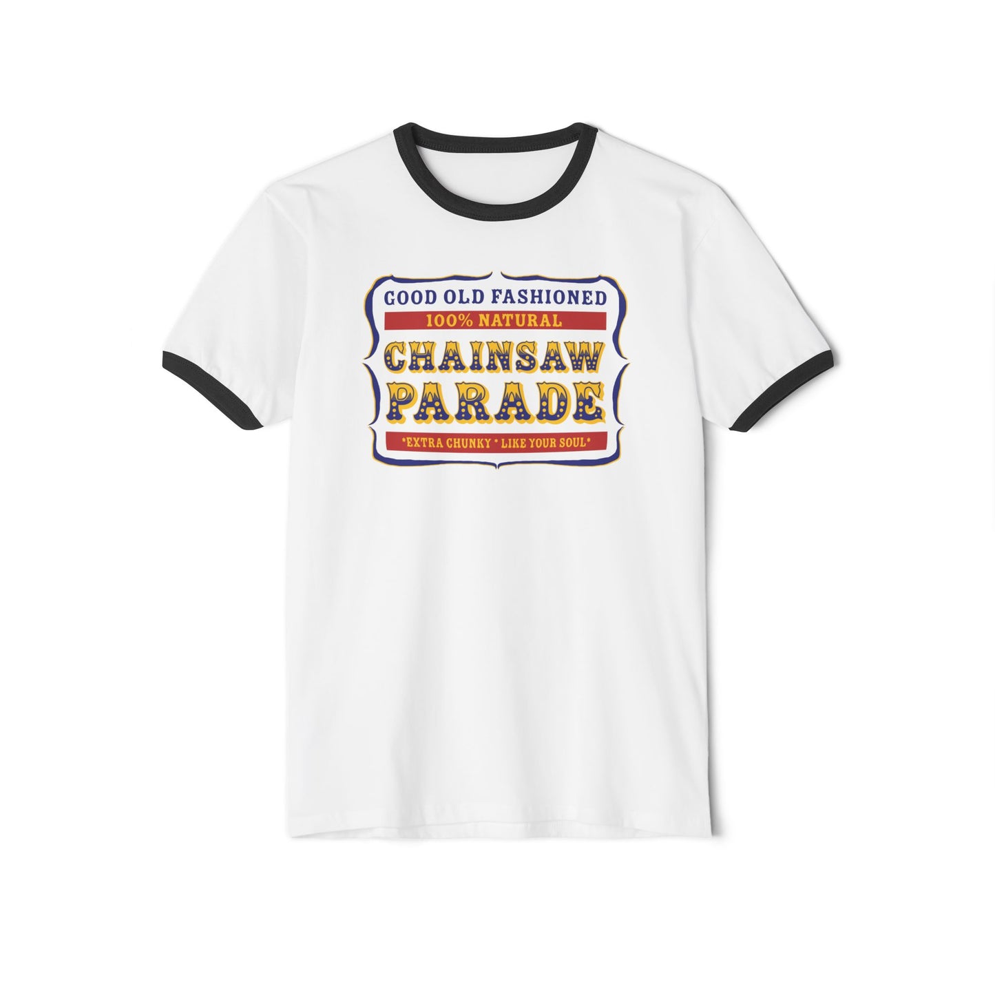100% Natural PB Label - Unisex Cotton Ringer T-Shirt