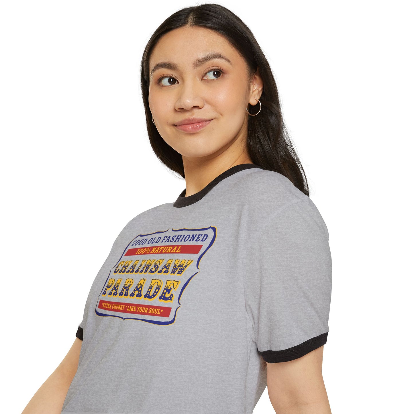 100% Natural PB Label - Unisex Cotton Ringer T-Shirt