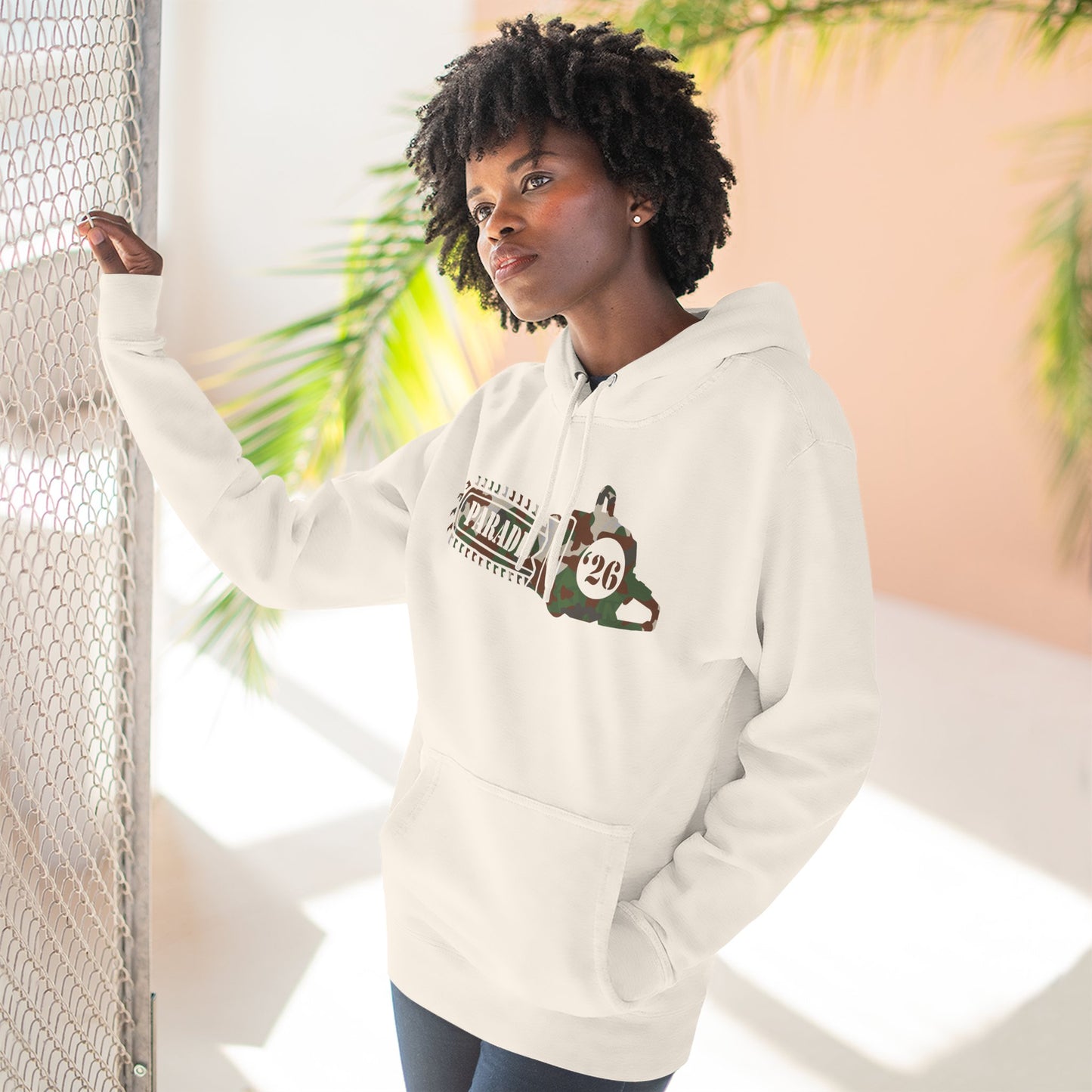 Chainsaw Icon | Stealthy Camo Logo  — Fleece Thee-Panel Pullover Hoodie