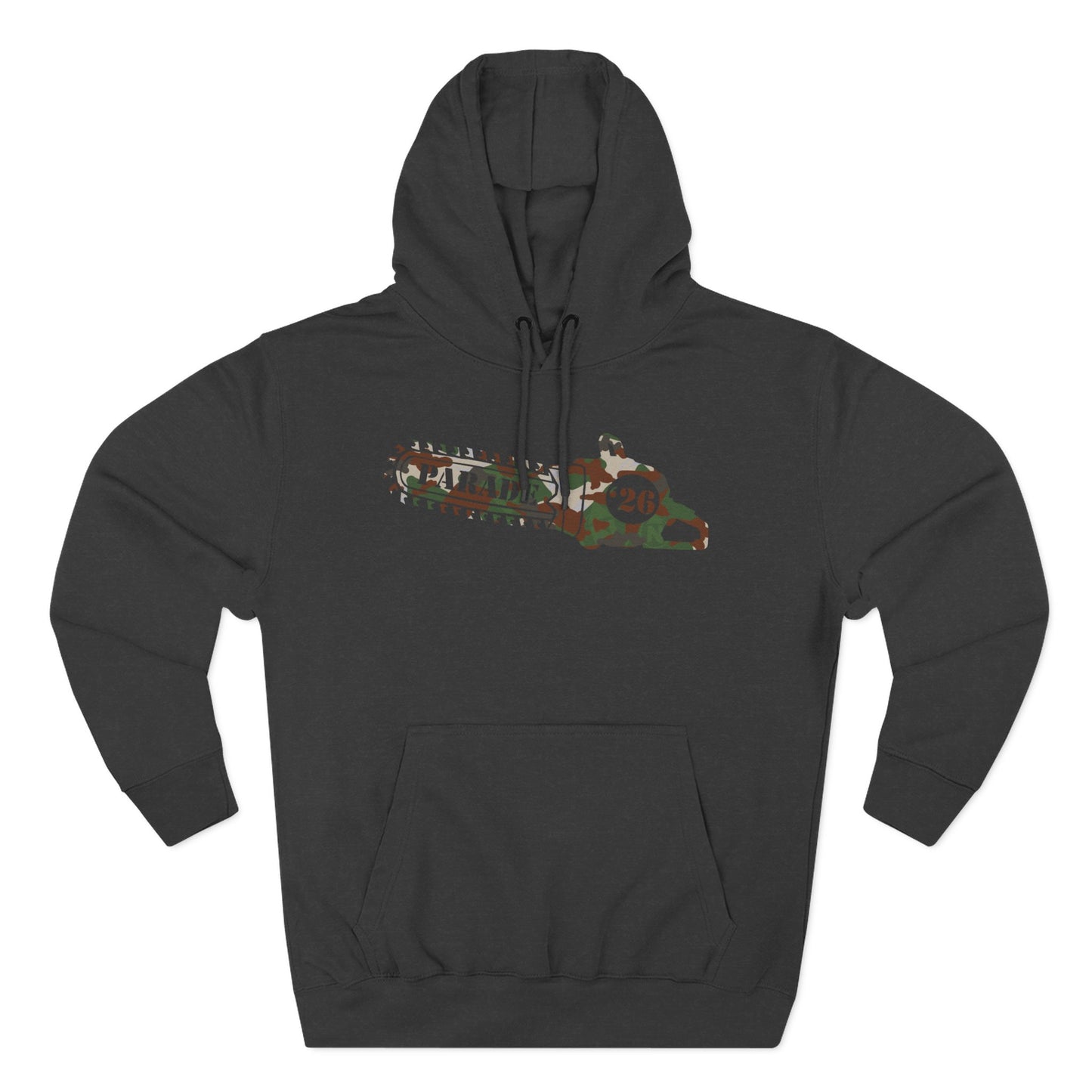 Chainsaw Icon | Stealthy Camo Logo  — Fleece Thee-Panel Pullover Hoodie