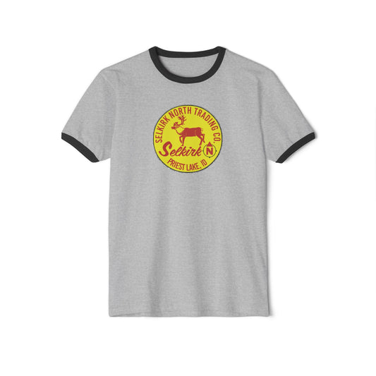 Vintage Caribou Patch - Unisex Cotton Ringer Tee