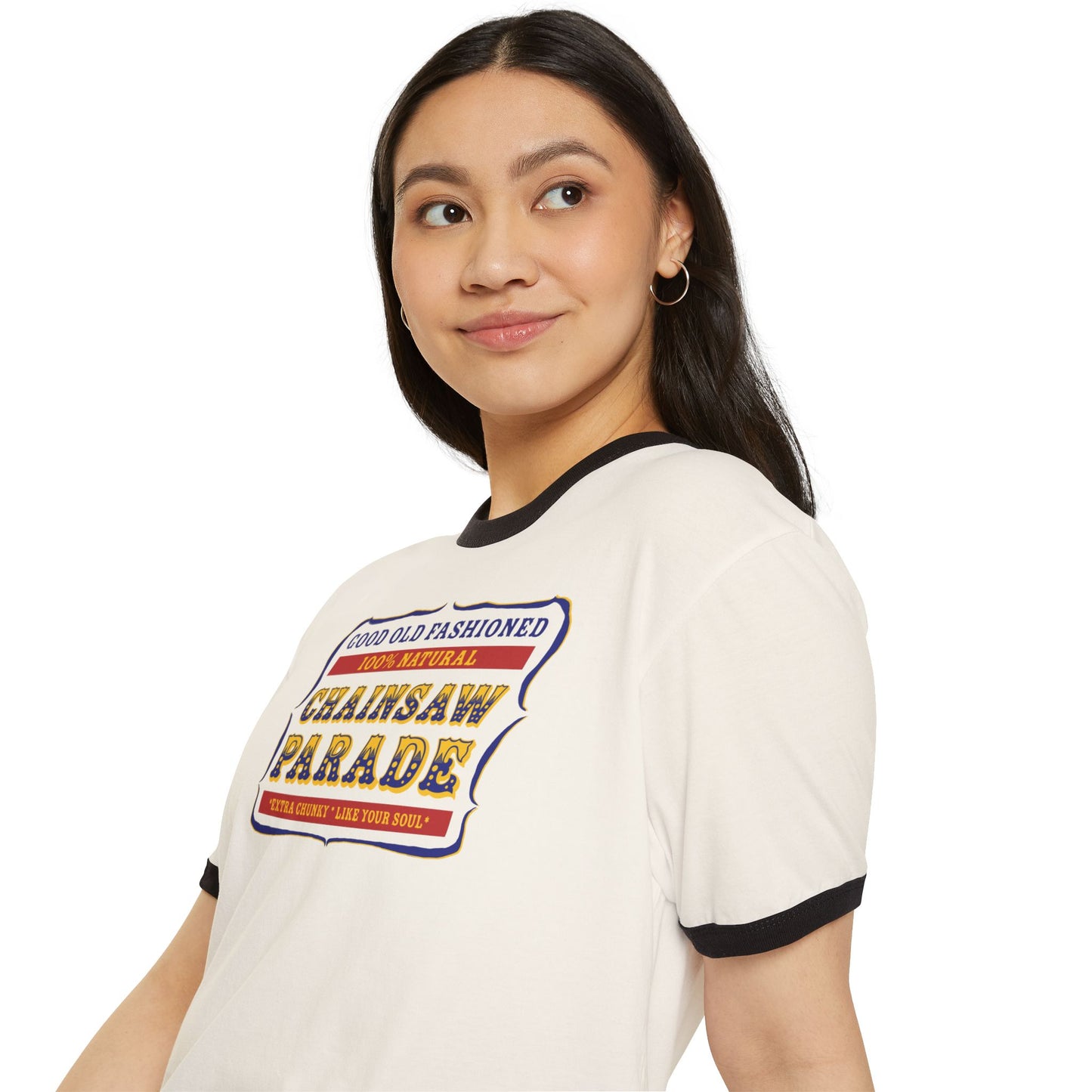 100% Natural PB Label - Unisex Cotton Ringer T-Shirt