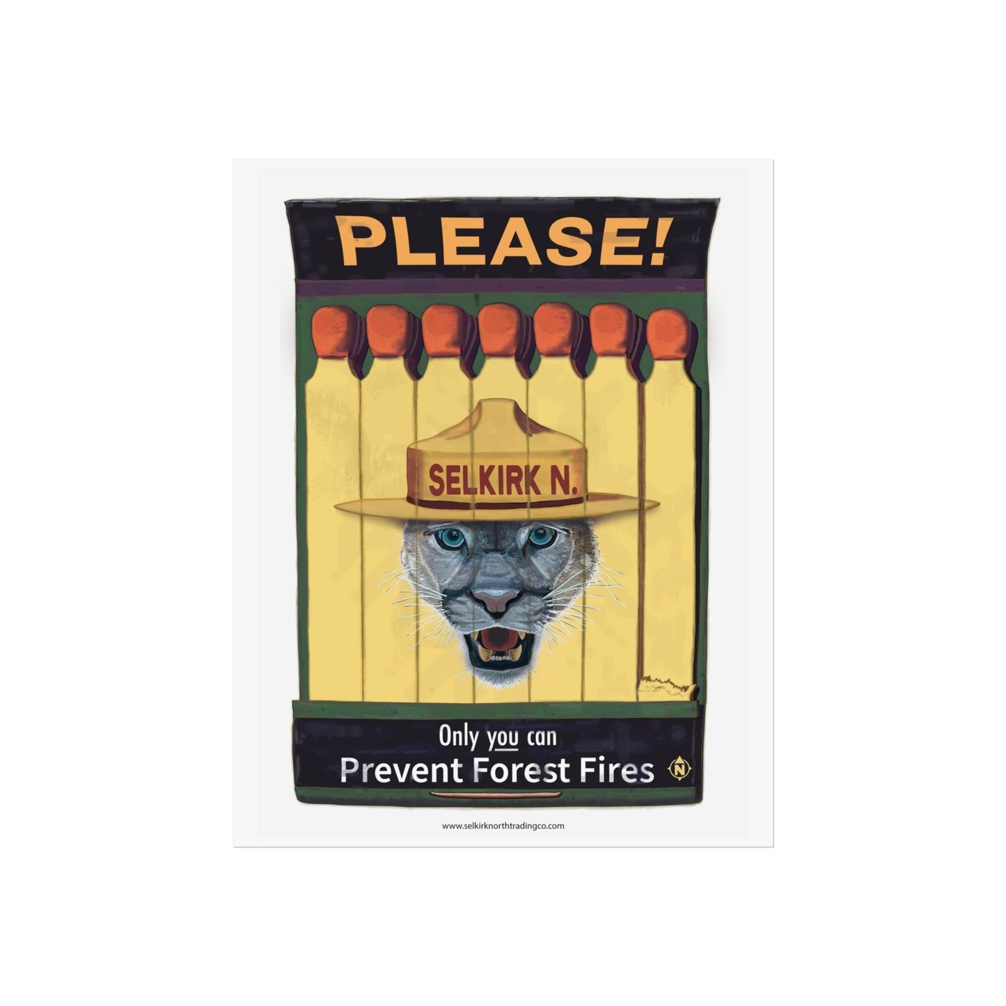Selkirk Tommy Vintage Matchbook | Prevent Forest Fires — Fine Art Poster