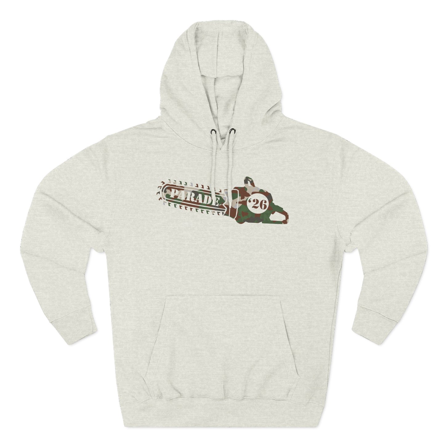 Chainsaw Icon | Stealthy Camo Logo  — Fleece Thee-Panel Pullover Hoodie