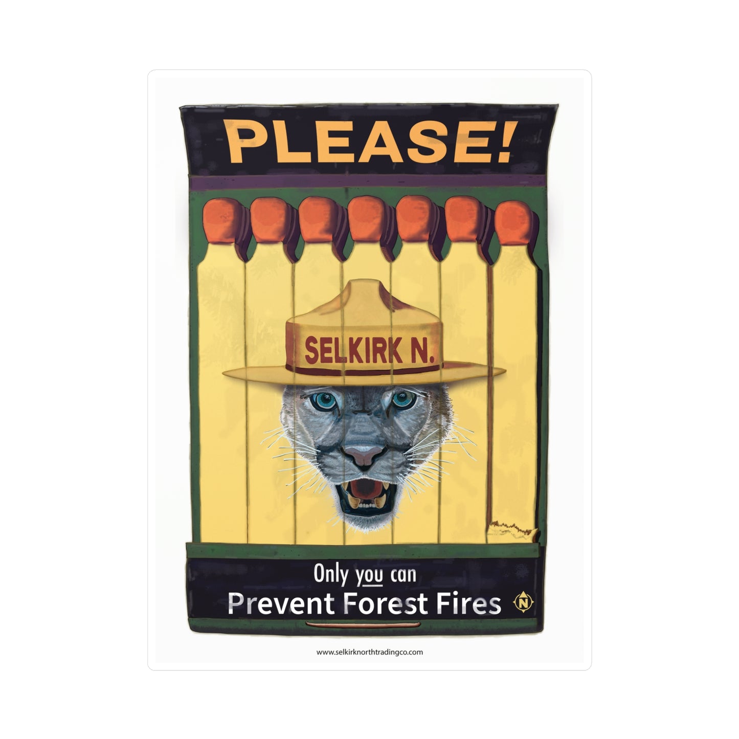 Selkirk Tommy Prevent Forest Fires | Vintage Matchbook –  Kiss-Cut Vinyl Sticker