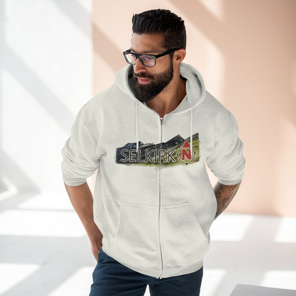 Selkirk Crest Watercolor - Unisex Premium Full Zip Hoodie