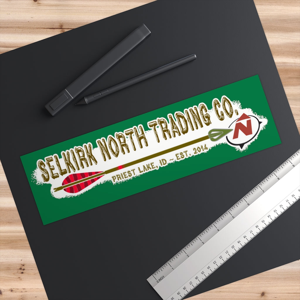 Points North Bumper Stickers (Green Background)