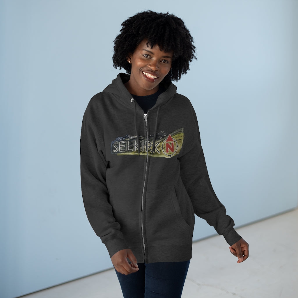 Selkirk Crest Watercolor - Unisex Premium Full Zip Hoodie