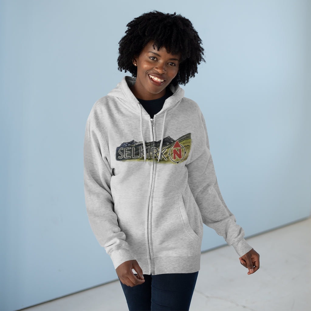 Selkirk Crest Watercolor - Unisex Premium Full Zip Hoodie