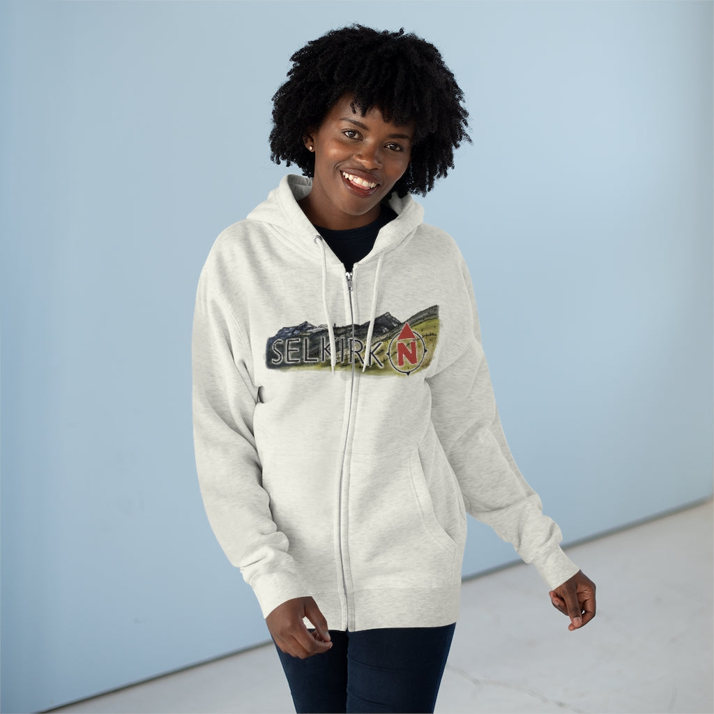 Selkirk Crest Watercolor - Unisex Premium Full Zip Hoodie