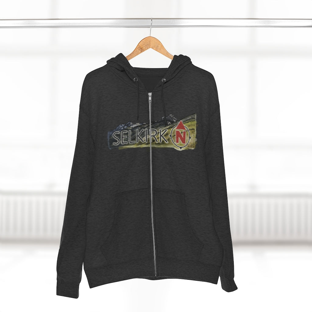 Selkirk Crest Watercolor - Unisex Premium Full Zip Hoodie