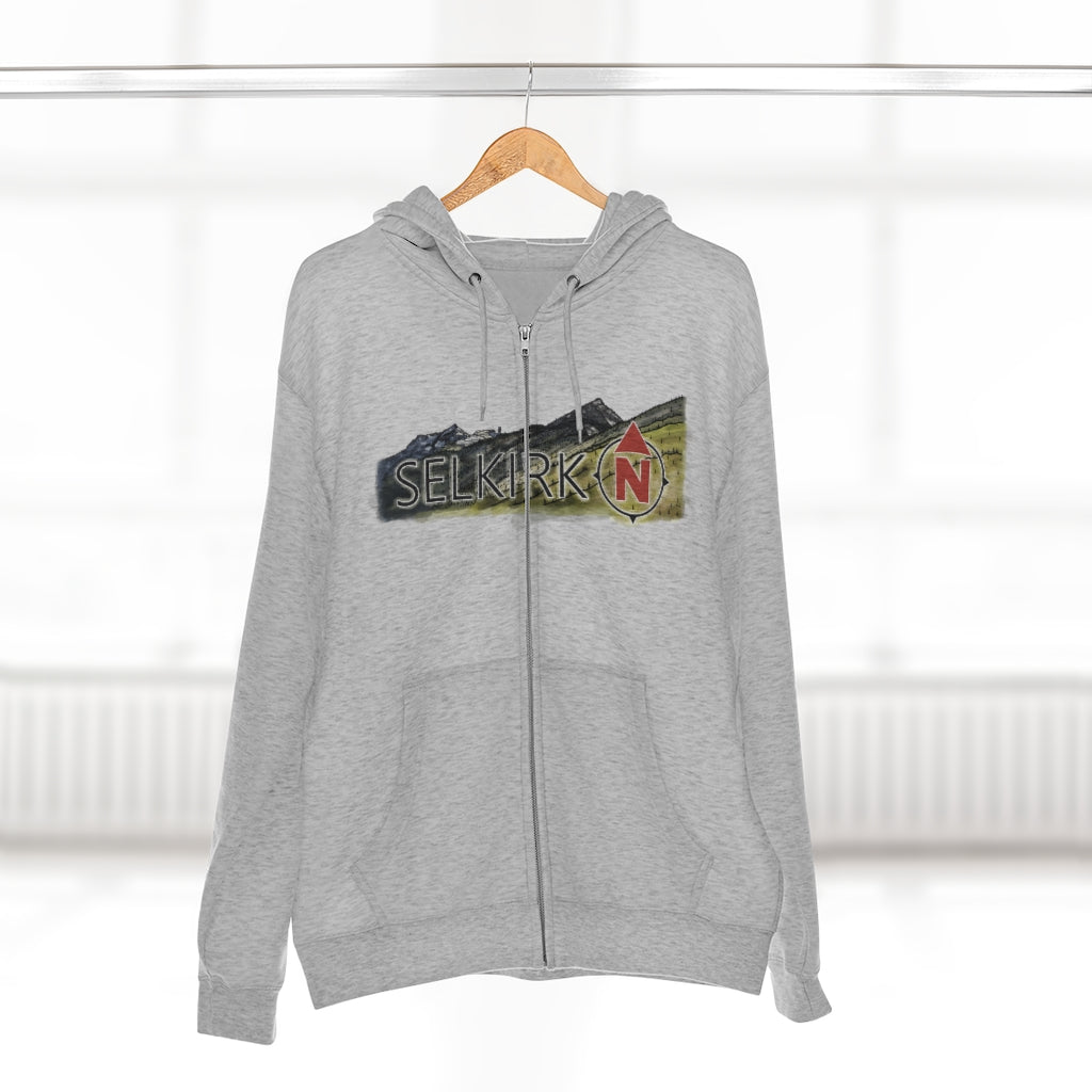 Selkirk Crest Watercolor - Unisex Premium Full Zip Hoodie