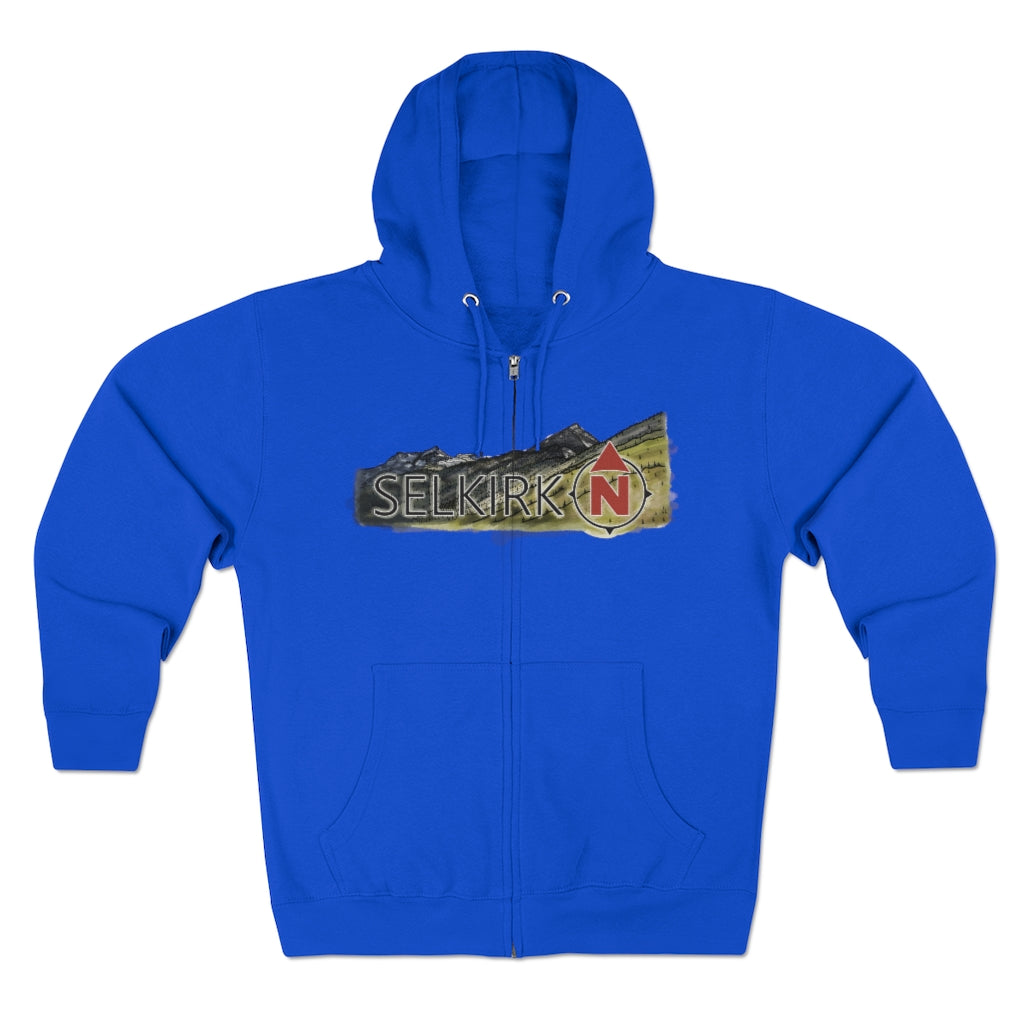 Selkirk Crest Watercolor - Unisex Premium Full Zip Hoodie