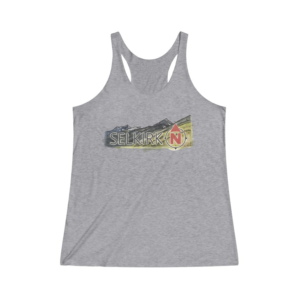 Women's Selkirk Crest Watercolor Racerback Tank