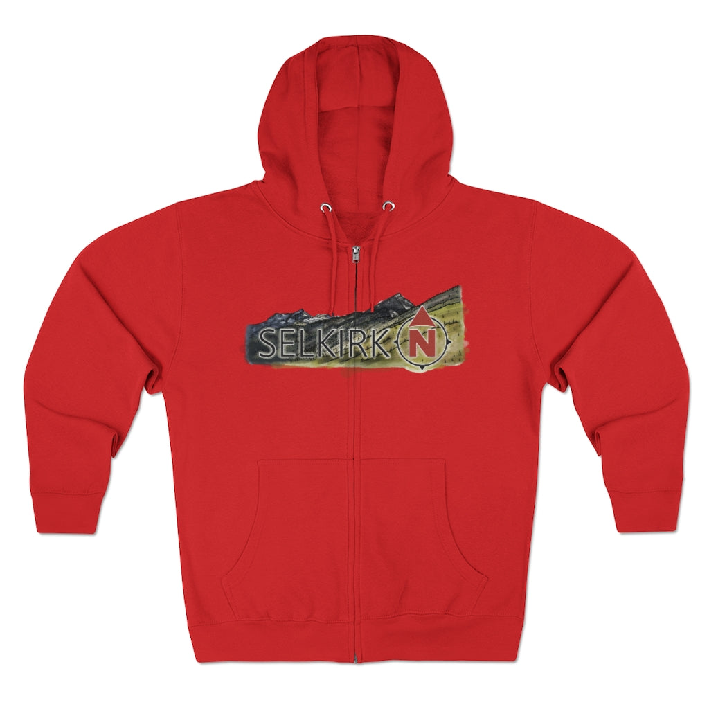 Selkirk Crest Watercolor - Unisex Premium Full Zip Hoodie